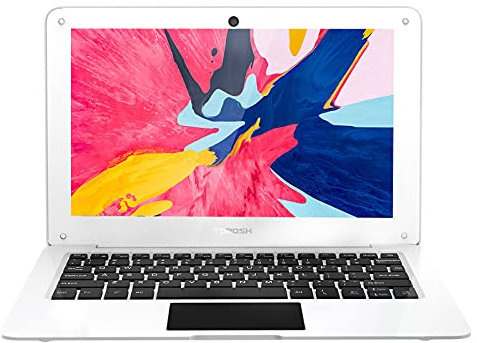TOPOSH 10.1 Inch Windows 10 Laptop PC Mini Computer Notebook 4GB RAM+64GB SSD Intel Celeron N3350 Dual-Core Graphics 1.1 GHz Supports TF Card Bluetooth 4.0 Wifi HDMI - White