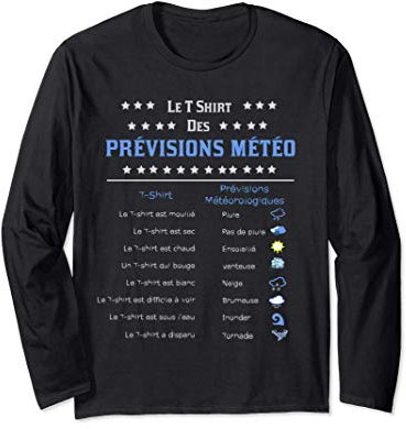Cadeaux Drôles de Météorologi: Météorologie Prévisions Météo Manche Longue