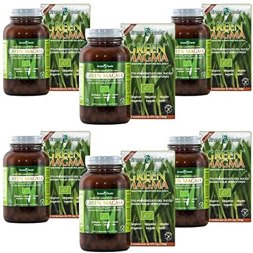 Confezione risparmio 6 x GREEN MAGMA - 320 compresse - a base di succo di giovani foglie di Erba d’orzo.