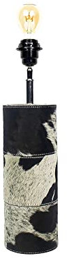Mars & More Pied de lampe rond en forme de vache Noir 45 cm