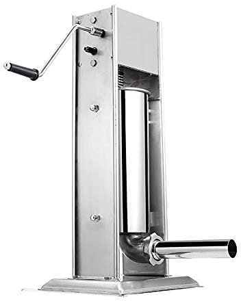Sausage Stuffer, Homemade Sausage Filler, 5 L Dual Speed Meat Maker Grinder Machine, Vertical Stainless Steel Kitchen Equipment W/ 4 Filling Tube Funnel Attachment,5L