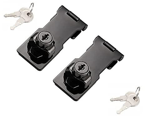 Mingjia 2 Packungen mit Schlüsselschlössern, Drehknopf, Verriegelung für kleine Türen, Schränke und mehr, Edelstahl, verchromt, Sicherheitsschloss (schwarz, 7,6 cm)