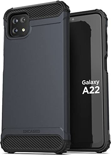 Encased Scorpio for Samsung A22 5G Case, Shockproof Protective Phone Case for Galaxy A22 5G (Metallic Graphite) Grey