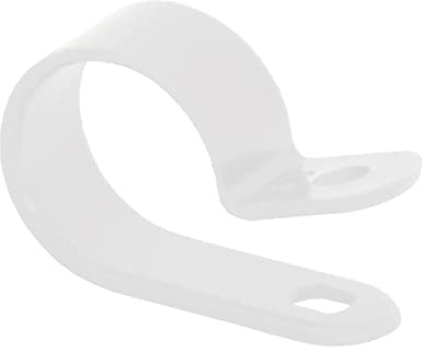 10 x Natural/White Nylon 21.8mm P Clips for Conduit, Cable, Tubing & Sleeving