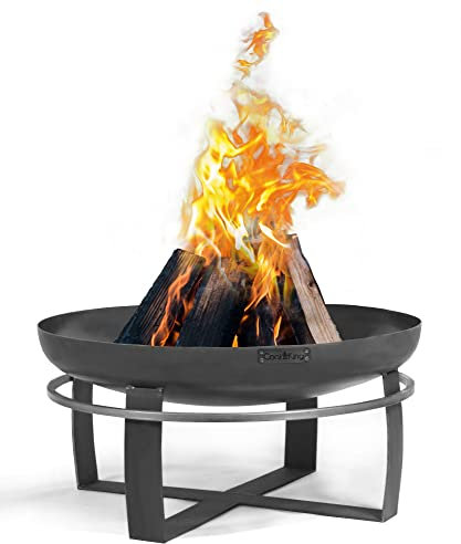 gartendekoparadies.de Edle Feuerschale mit Ringfuß – Runde Feuerstelle & Grill – Handgefertigt aus Stahl, stabil & wetterfest, transportabel (70 cm)