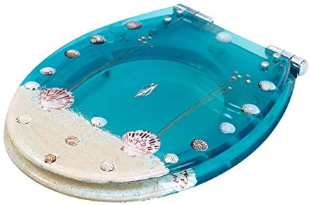 FUZHAOD Transparenter Toilettensitz, Große Auswahl An Schönen Mustern Haushaltsverfall Langsamer Toilettensitz Aus Festem Harz, Geeignet Für Themenhotels(Color:E)