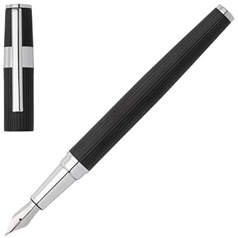 Hugo Boss Füllfederhalter Gear Pinstripe Black/Chrome