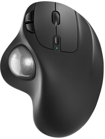Nulea M501 Souris Trackball sans Fil, Souris Ergonomique Rechargeable, Suivi précis et Fluide, Connexion à 3 appareils (Bluetooth ou 2.4G), Compatible pour PC, Ordinateur Portable, Mac, Windows.