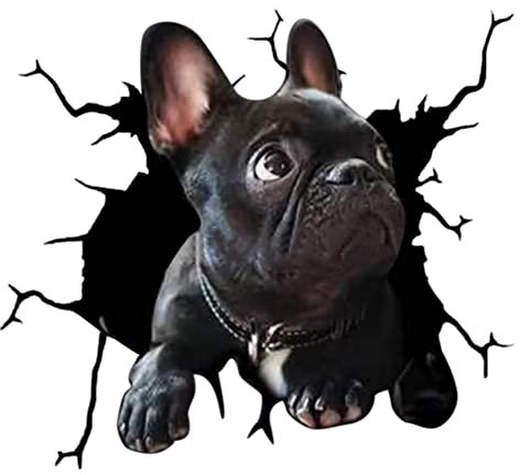 4er Set 3D Hund Aufkleber, Lustiger Hund im Riss Vinyl Autoaufkleber, Wandaufkleber Auto Dekoration Für Autofenster Stoßfänger, Lustige Deko Styling Süß Decal Heckscheibendekor