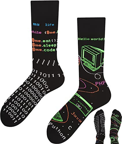 TODO Lustige Socken Damen und Herren, Coole Socken mit Motiv - Bunte, Mehrfarbige, Verrückte (39-42, Informatiker)