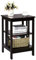 COSTWAY Nachttisch 3 Ebenen, Beistelltisch Nachtschrank, Sofatisch Couchtisch für Schlafzimmer, Wohnzimmer 40x40x61cm (II-förmig, Braun)