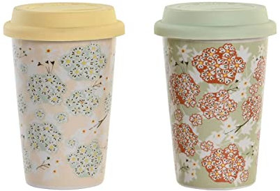 DKD Home Decor Taza con Tapa, Silicona, Estándar