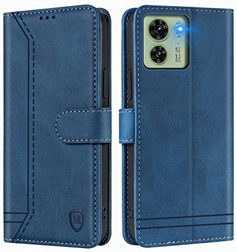 GoodcAcy Handyhülle für Motorola Edge 40 Hülle Handyhülle Leder Klappbar Schutzhülle Tasche Wallet Brieftasche Cover Flip Case für Motorola Edge 40 Klapphülle Blau
