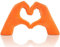 Orange Herz und Hand Statue, Hand und Herz Skulptur Home Decor, Herz und Hand Dekoration für böhmische Hochzeitsdeko Couchtisch Dekoration Büro Wohnzimmer Schlafzimmer Buchdekorationen