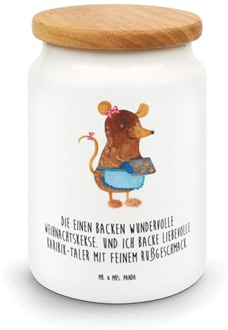 Mr. & Mrs. Panda Vorratsdose Maus Kekse - Geschenk, Weihnachten, Vorratsdosen, Dose, Winter, Kaffeedose, keksdosen, Aufbewahrungsdosen, Weihnachtskekse, Teedose, Plätzchen