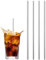 Glamified, Needs 4 x Reusable Colourful Drinking Bent Metal Straw (Silver (Straight))