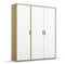 Rauch Möbel Voyager Schrank Kleiderschrank Drehtürenschrank, Alpinweiß/Eiche Artisan, Holz, 3-türig, inkl. 1 Kleiderstange, 4 Einlegeböden BxHxT 140x194x53 cm