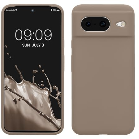 kwmobile Handyhülle für Google Pixel 8 Hülle, für Pixel 8 Case - Hülle Silikon - kabelloses Laden - Taupe
