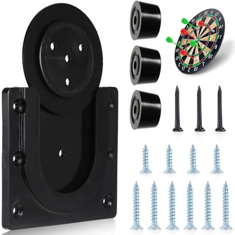 tlidfgeo Dart Board Wandhalter Set U-Nut Dartscheibe Halterung mit Bandmaß Wandhalter für Dartboard Dartscheiben Halterungen für Steeldartboards Bristle Board Wände Türen Schränke (Schwarz)