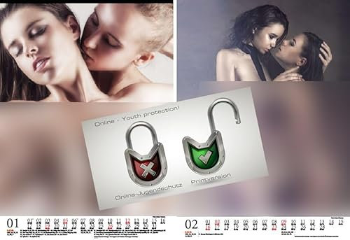 Sexy Bi - Girls DIN A4 Kalender für 2025 Erotik lesbische Paare - Seelenzauber