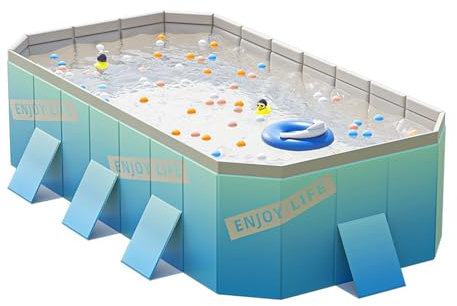 AHDFY Portable Piscine Pliable for Enfants Et Adultes, Rectangulaire Piscine Baignoire, Épaissi et résistant à l'usure Baignoire for Animaux Compagnie, pour l'intérieur et l'extérieur,4m