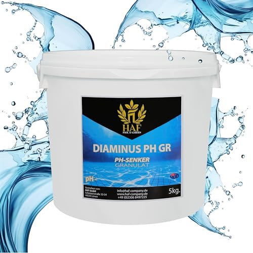 HAF® pH Senker/pH- / pH Minus Granulat 5 kg - Für eine schnelle & zuverlässige Senkung und Regulierung des pH-Werts in Pool, Schwimmbad & Whirlpool - Qualität: Made in Europe - Menge: 1 x 5 kg