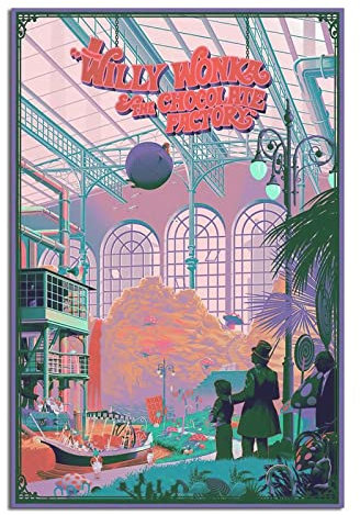 IFHSIGoe Metall-Blechschild Willy Wonka und die Schokoladenfabrik, Blechschild, Reisen, Vintage-Kunst, Wanddekoration, Schild, Zuhause, Küche, Bar, Terrasse, Höhle, lustige Dekoration, 30 x 43 cm