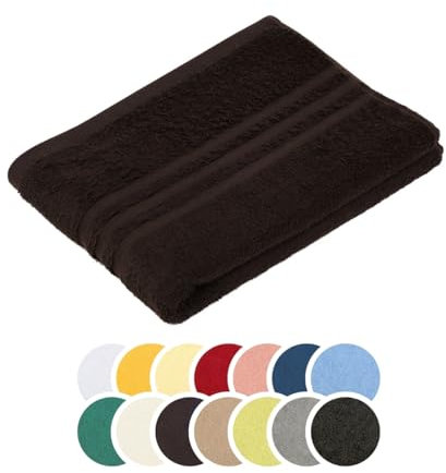 liebling Saunatuch, 100% Baumwolle, Serie Borkum, 70 x 200 cm, 60 Grad waschbar, trocknergeeignet, Farbe: Schoko