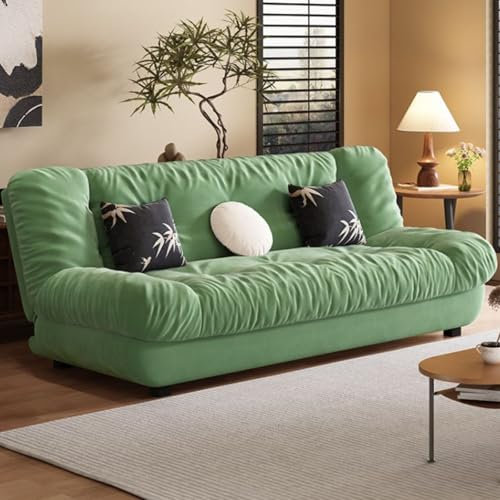 WEIDPHL Futon-Schlafsofa, Sofa-Zweisitzer Und Schlafsofa, Zweisitzer Ohne Armlehnen, Umwandelbares Schlafsofa, Schlafcouch Für Homeoffice, Apartment, Nickerchen,Grün