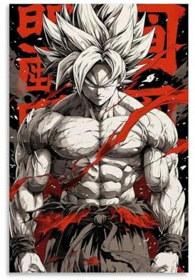 BIRCHTREES Poster Dragon Ball - Impression sur toile - Décoration murale pour la maison et le bureau - 30 x 45 cm - Style sans cadre