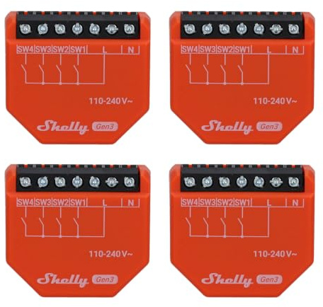 SHELLY Szenenaktivierer i4 Gen3, Bluetooth und WLAN, 4 Stück