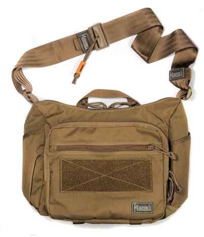 Magforce Taktische Messenger Bag „Gemini Sling Bag“ – Leichte Umhängetasche für Reisen & Wandern, Nylon-beschichtet, Große Kapazität, Mehrere Fächer mit Gurt & Reißverschluss Hellbraun – 500D