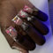 MouyouGlow Short False Nails, Square Zebra Heart French 3D Kitty Cardboard Flowers Floral Crystal Cute Kawai Press on Nails with Nail Glue, Y2K Fake Nails
