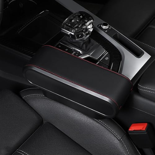 birnn Bracciolo Auto per Fiat 500 500L 500X Ducato Tipo, Console Centrale dell'auto Doppio Strato di Spazio Scatola Bracciolo Poggia Braccio per Auto Scatola Portaoggetti,A Black