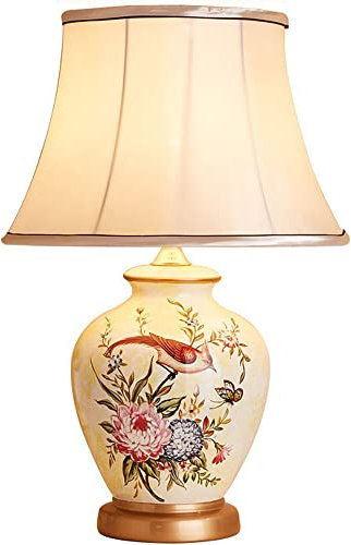 Lampe de table de style européen en porcelaine ivoire blanc salon lampe de table en céramique abat-jour en forme de cloche pour la maison lampe de chevet comptoir décoration bouteille en céramique, be