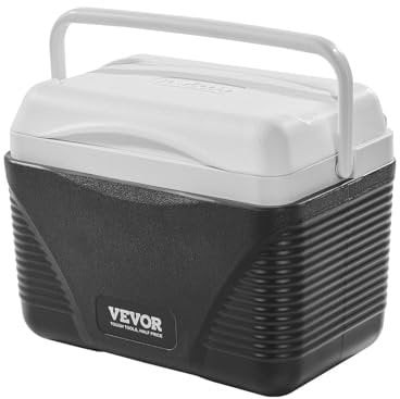 VEVOR Glacière Rigide Isotherme, Réfrigérateur Portable de 8,5 QT 8 L, Sac Isotherme avec Rétention de Glace, avec Poignées Robustes, Léger, Idéal pour Pique-niques, Camping, Courts Voyages, Noir