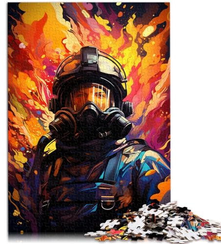 1000-teiliges Puzzle für Erwachsene, Feuerwehr-Puzzle, Lernspiel, Herausforderung, Spielzeug, Stressabbau,38x52cm, für Jugendliche ab 14 Jahren