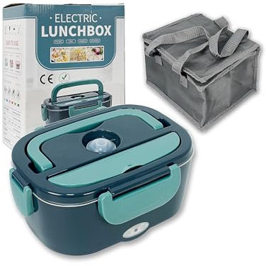 Nibaz 1.8L Large Capacity Portable Electric Lunch Box – Energy-Efficient & Rechargeable Lunch Box, 60W Quick Heating, Thermal Heated Lunchbox with Removable Compartments & Utensils