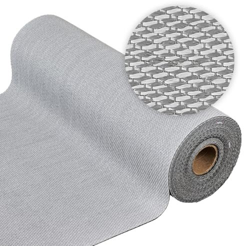 STORESDECO Alfombra vinilica de Tejido Trenzado Premium de Alta Gama Lavable Antideslizante Alfombras vinilicas pasilleras PVC para Salon Cocina Pasillo Exterior terraza Gris 80 cm x 4 Metros
