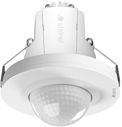 Steinel Bewegungsmelder PD IR 4360-24 COM1 Weiß – 360° Präsenzmelder mit 24 m Reichweite | Deckeneinbau | 7,5 m Präsenzbereich