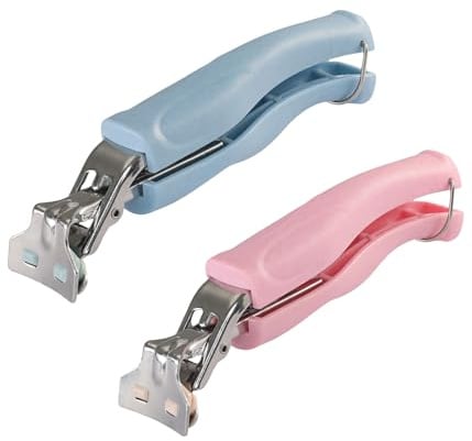 SPTECHMAKE Stainless Steel Anti-Scalding Hot Bowl Dish Plate Gripper Clips Tongs Clamp Holder for Moving Hot Plate or Bowls with Food Out from Instant Pot Microwave Oven (2, Blue，Pink)