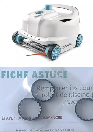 Courroies de Rechange pour Robot de Piscine ZX300, Kit de 4 Pièces