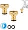 2Pcs Brass Hose tap Connector,3/4 inch Tap Connector for Garden Kitchen,Hosepipe Threaded Tap Connector,Threaded Faucet Adapter for Brass Garden Hose