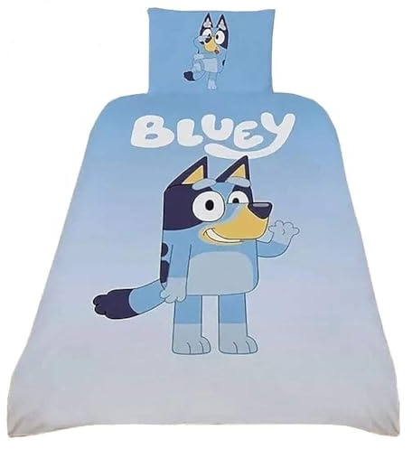 dreamtex BLUEY Single Duvet Set Reversible Bedding Featuring Bluey Wave