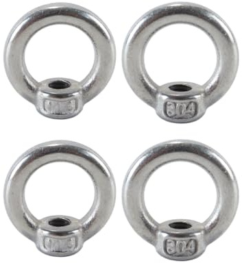 ACOLY 8 Stück M4-Ringmuttern aus Edelstahl 304 – Hardware zum Aufhängen und Befestigen