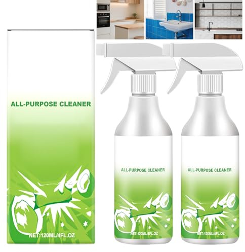 Allzweckreiniger Spray Entfernt Hartnäckige Flecken von Fliesen, Spülen und Küchen, Kalkentferner für Bad, Fettlöser Entfetter, Multi-Oberflächenreiniger für Armaturen, Duschen und Glasflächen (2pcs)