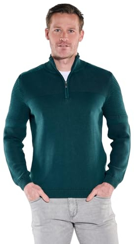 engbers Herren Pullover mit Polokragen, Petrolblau