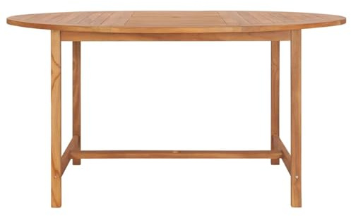 Vevorizon Gartentisch aus massivem Teakholz 150 x 76 cm mit wasserbasiertem Finish, wetterfest und robust für Terrasse Balkon Wintergarten, Esstisch für Essen und Grillen