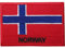 Toppa ricamata con bandiera norvegese e scritta Norway, da cucire o da stirare su magliette o borse