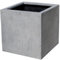 VIVANNO Pflanzkübel Fiberglas Block Frostsicher - 50x50x50 cm - Beton-Design Grau - Blumenkübel Quadratisch für Draußen und Drinnen